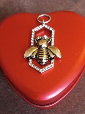 Bee Pendant Necklace with Crystal Frame